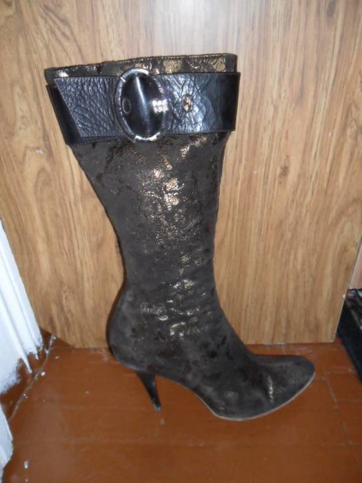 Сапоги осенние женские кожзам р.38 БУ, фотография 2