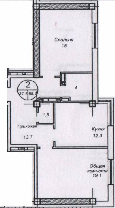 двух комнатная квартира в новом жилом комплекс АТЛАС, фотография 2