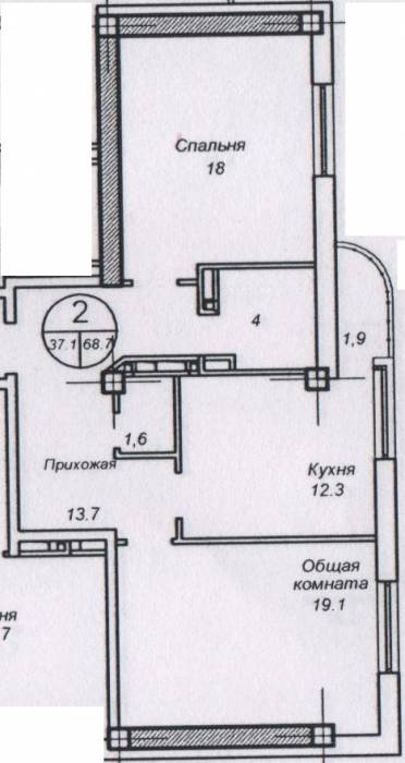 двух комнатная квартира в новом жилом комплекс АТЛАС, фотография 3