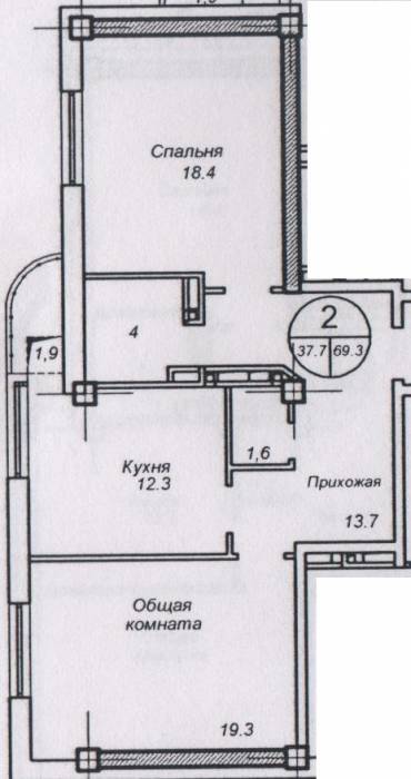 Двух комнатная квартира в новом жилом комплексе АТЛАС, фотография 2