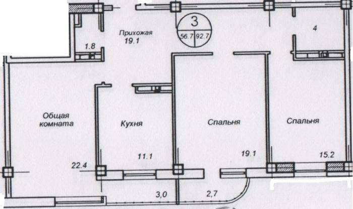 Трёх комнатная квартира в новом жилом комплексе АТЛАС., фотография 4