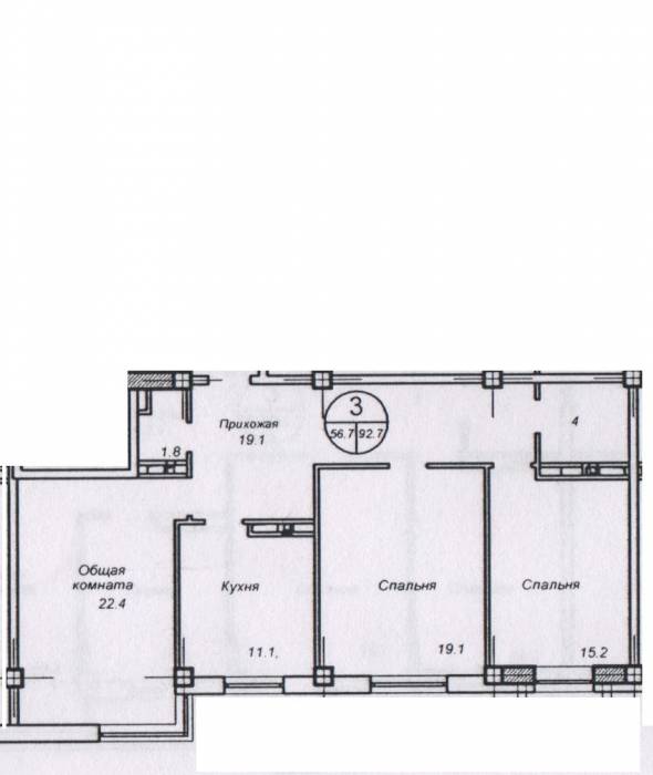 Трёх комнатная квартира в новом жилом комплексе АТЛАС., фотография 5