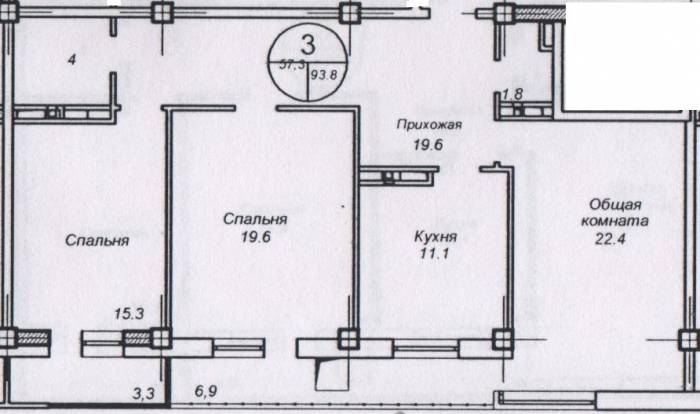 Трех комнатная квартира в новом жилом комплексе , фотография 3