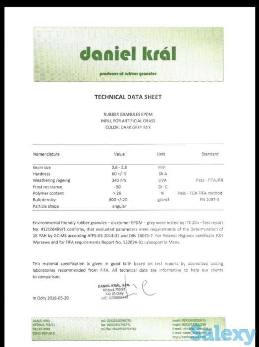 Крошка резиновая EPDM mix для засыпки футбольных полей, качество ФИФА, фотография 2