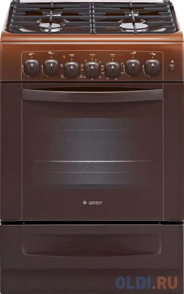 Комбинированная плита gefest пгэ 6102-02 0001 коричневый, фотография 1