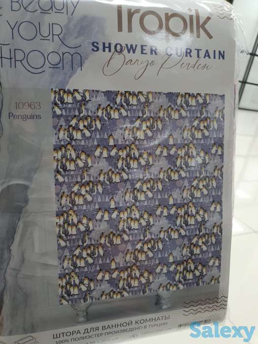 Шторки для душа и ванны, сделано в Турции, пингвины эстетика, фотография 2