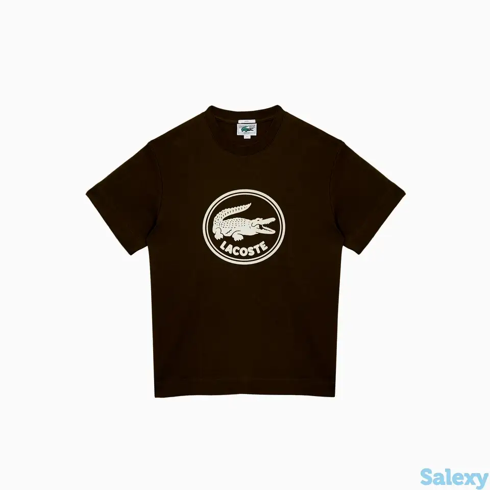 Мужская хлопковая футболка lacoste с круглым вырезом и 3d-принтом логотипа, фотография 1