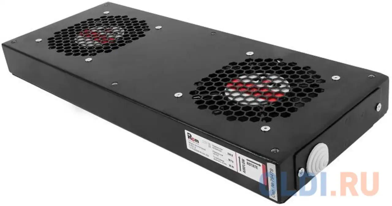 Цмо модуль вентиляторный, 2 вентилятора, колодка, чёрный r-fan-2j-9005, фотография 1