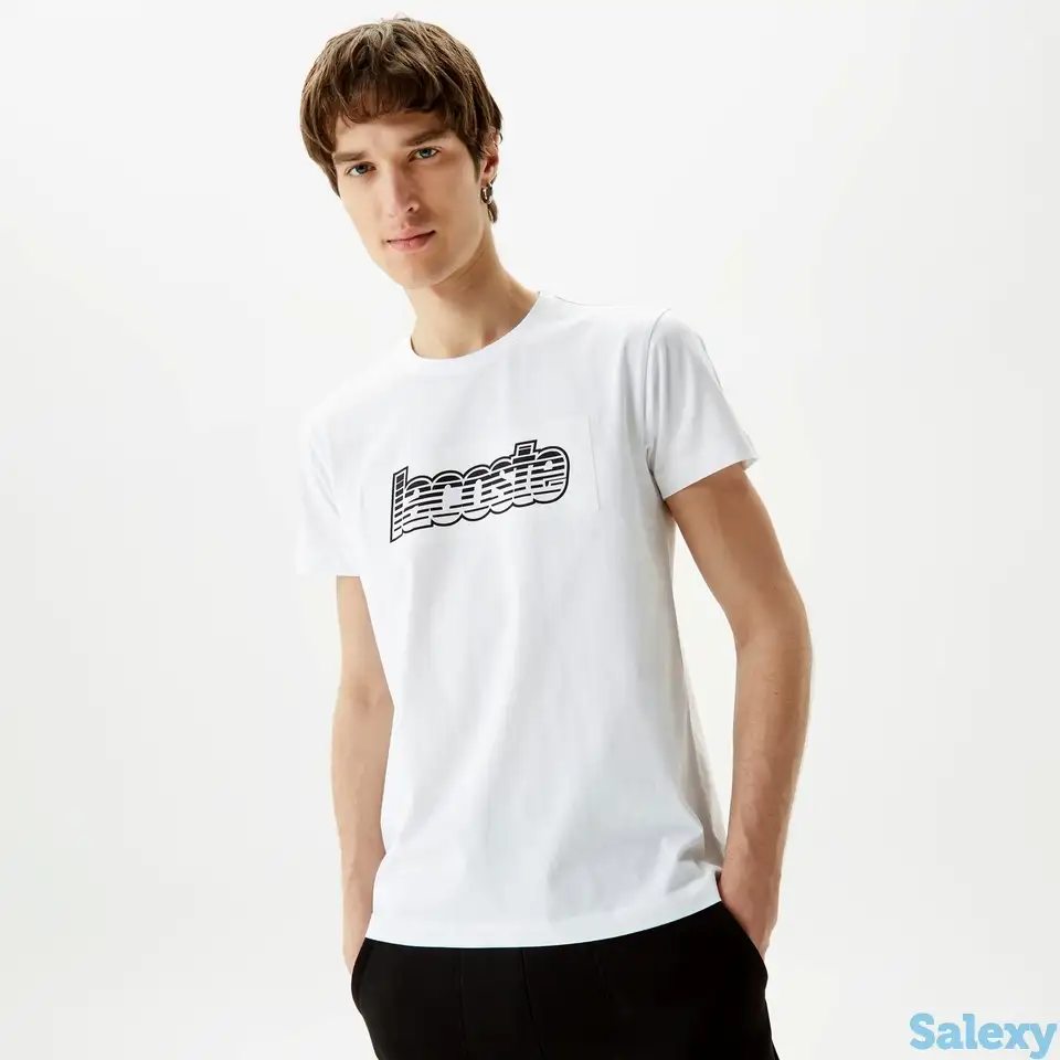 Женская футболка lacoste oversize fit из хлопка, фотография 1