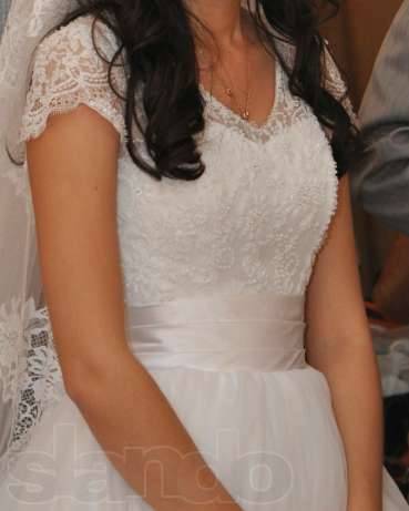 Продаю свадебное платье с элементами испанского кружева, фотография 5