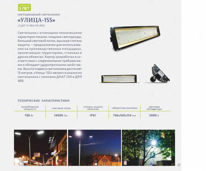 Светодиодные светильники ТОО 