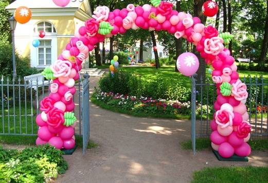 Оформление праздников шарами, цветами и тканью, фотография 4