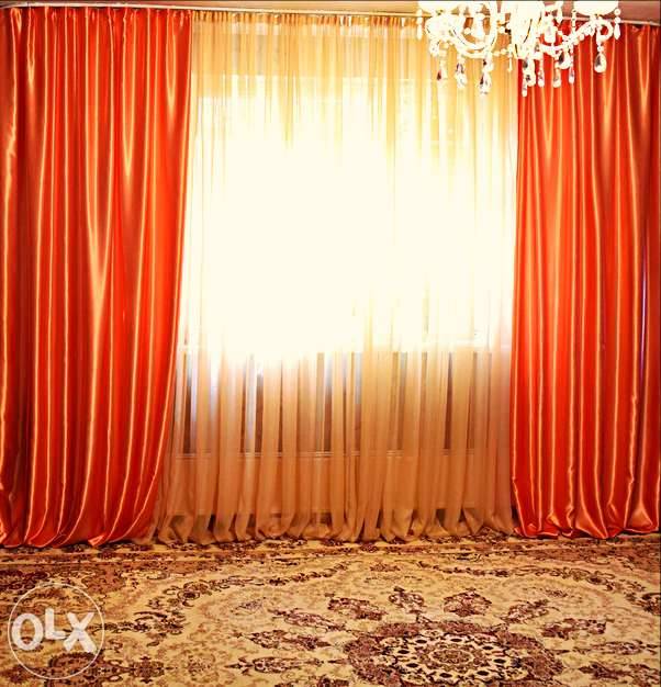 Продам комплект штор. Тюль и две портьеры. Все новое., фотография 2