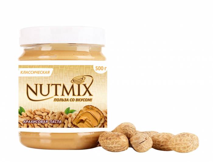 Арахисовая паста NUTMIX классическая (без сахара), 500 гр., фотография 1