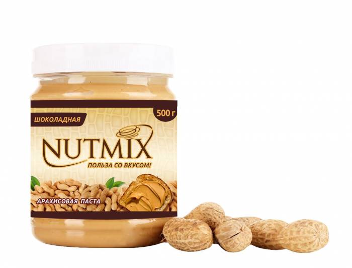Арахисовая паста NUTMIX шоколадная, 500 гр., фотография 3
