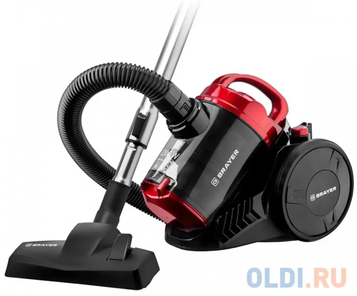 Пылесос brayer br4202 сухая уборка чёрный бордовый, фотография 1