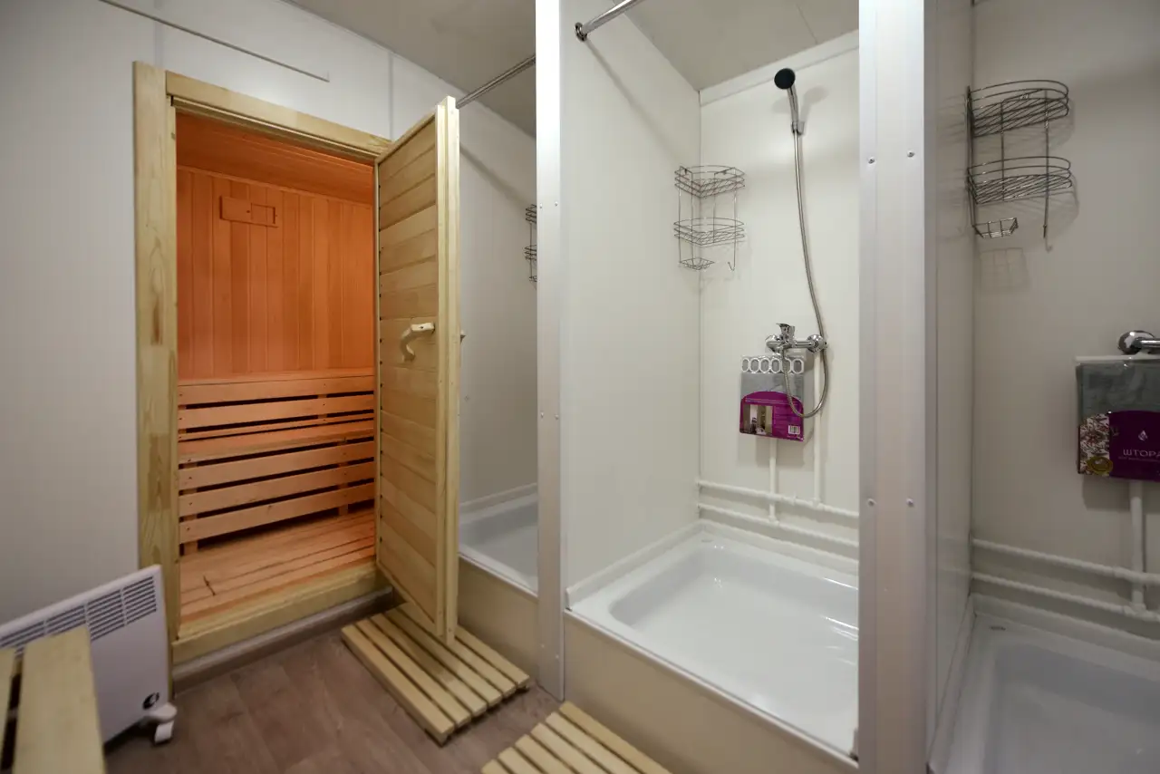 Вагон дом на прицеп шасси сауна с душевой 8 м, фотография 1