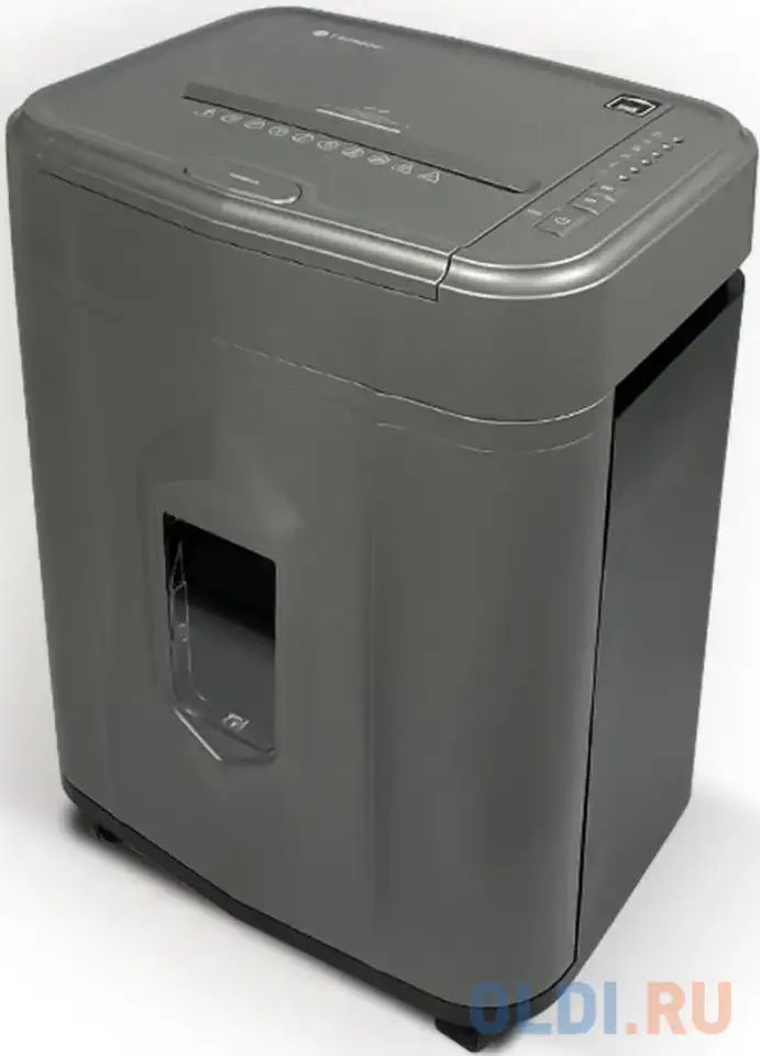 Шредер heleos ап23-5 серый/серебристый с автоподачей (секр.p-5) фрагменты 145лист. 23лтр. скрепки, фотография 1