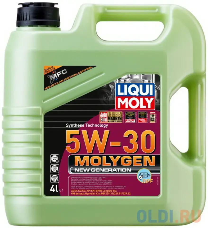 21225 liquimoly нс-синт. мот.масло molygen new generation dpf 5w-30 (4л), фотография 1