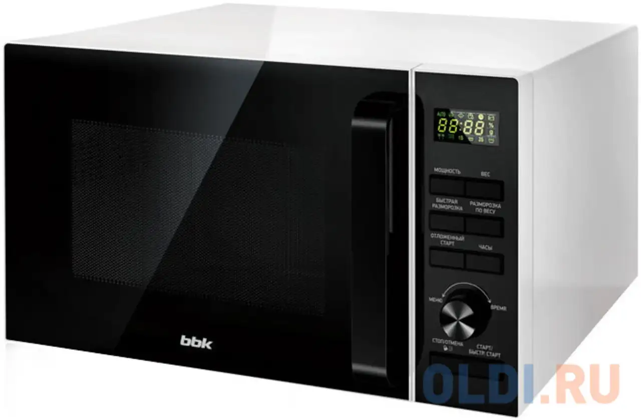 Микроволновые печи bbk 25mws-970t/wb белый/черный, фотография 1