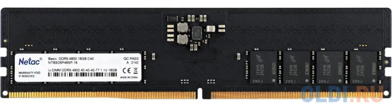 Модуль памяти ddr 5 dimm 16gb 4800mhz, netac ntbsd5p48sp-16, фотография 1