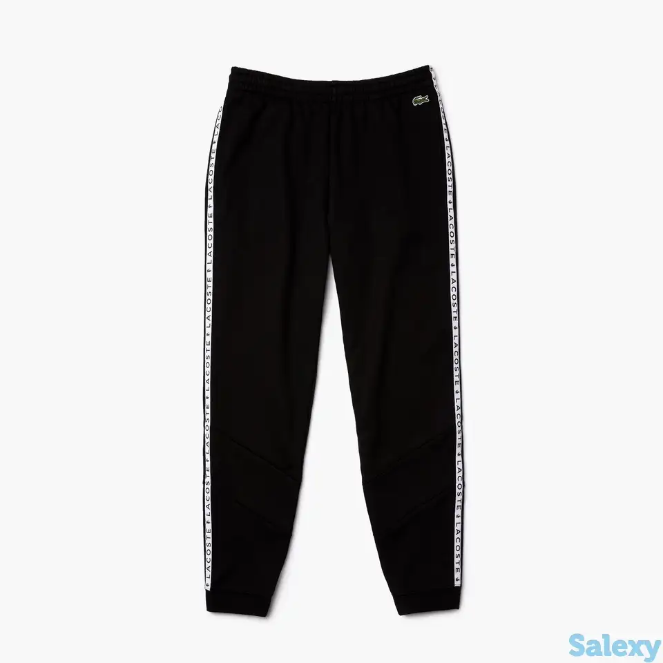 Мужские фирменные флисовые брюки lacoste для бега в полоску, фотография 1