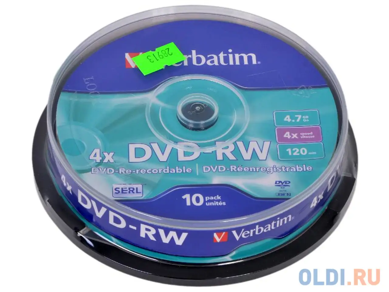 Диск   dvd-rw 4.7gb verbatim 4x  10 шт , фотография 1