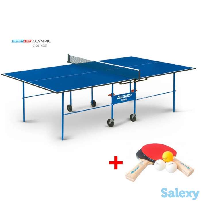 Теннисный стол Olympic с сеткой - стол для настольного тенниса для частного использования со встроенной сеткой, фотография 1
