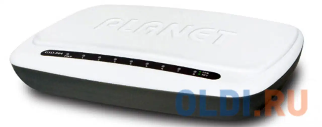 Planet 8-port 10/100/1000mbps gigabit ethernet switch (external power) - plastic case, фотография 1