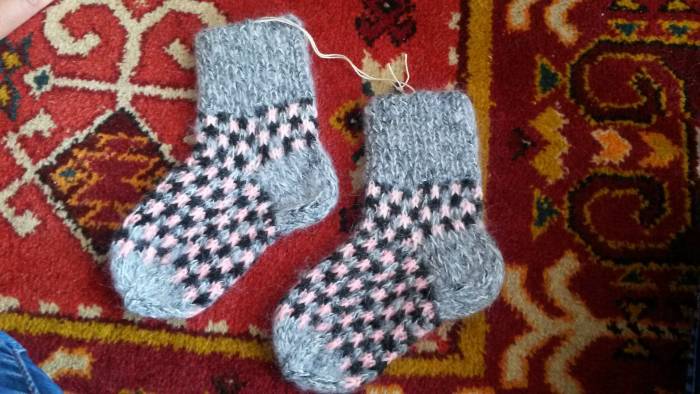 Вязаные шерстяные Носочки, Пинетки, Варежки, фотография 1