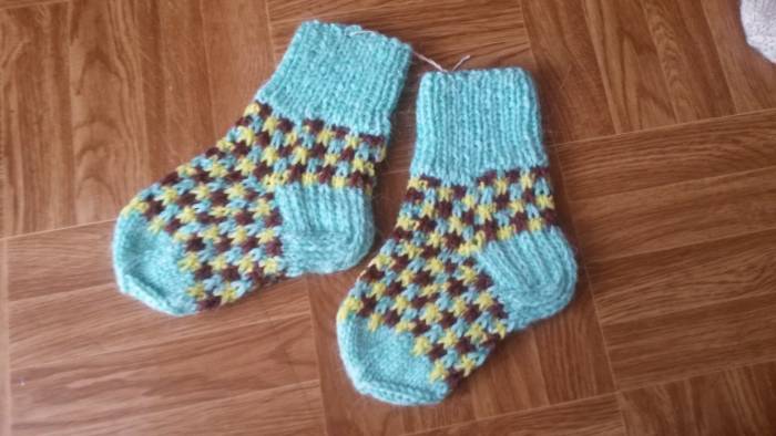 Вязаные шерстяные Носочки, Пинетки, Варежки, фотография 5