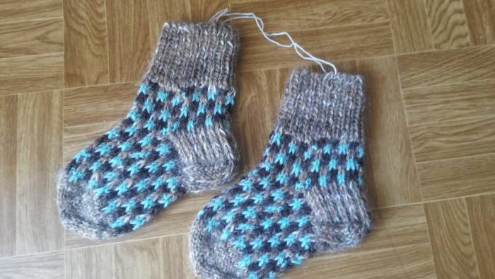 Вязаные шерстяные Носочки, Пинетки, Варежки, фотография 10