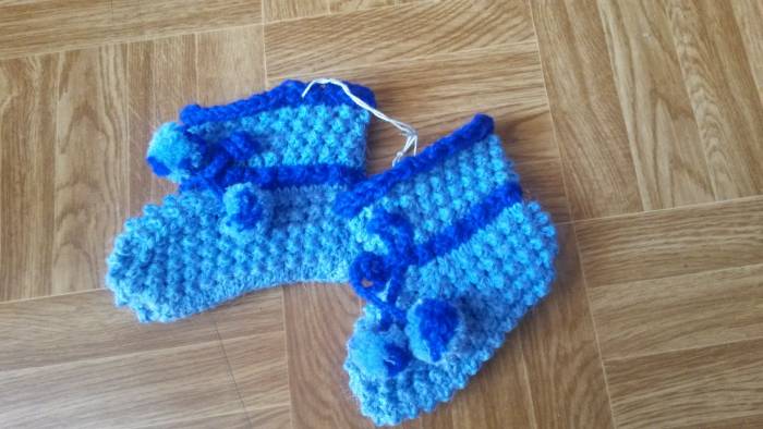 Вязаные шерстяные Носочки, Пинетки, Варежки, фотография 12