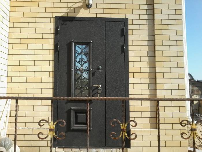 Входные двери с ковкой и стеклопакетом, фотография 1