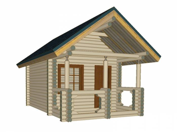 Банька 4х6 D180 из оцилиндрованного бревна, фотография 1