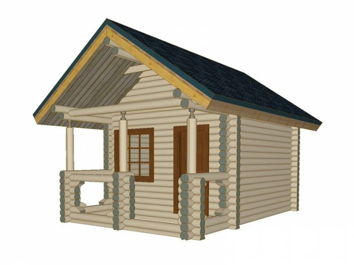 Банька 4х6 D180 из оцилиндрованного бревна, фотография 4