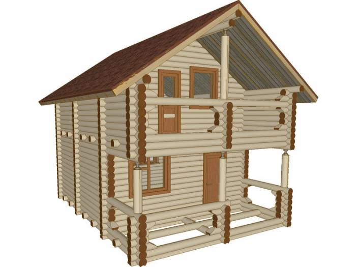 Дачный дом 6х8 D200 мм, фотография 1