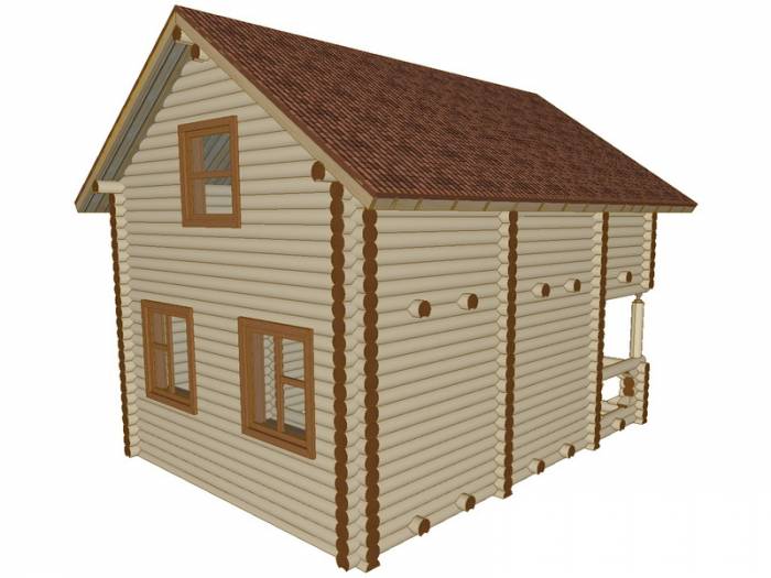 Дачный дом 6х8 D200 мм, фотография 2