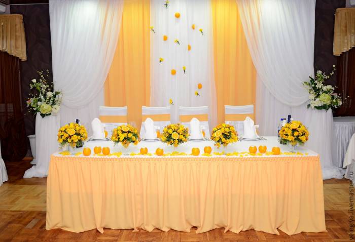 Оформление свадебного стола, фотография 1