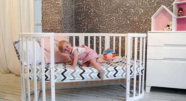 Детские овальные кроватки трансформер 6в1, фотография 3