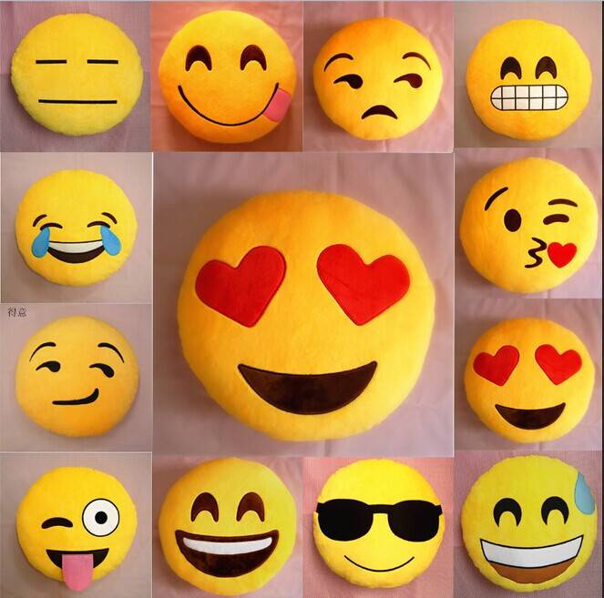 Мягкие плюшевые подушки смайлики Emoji, фотография 1