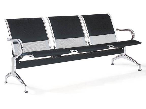 Металлическая скамья для залов ожидания, банков, цонов, аэропортов, жд вокзалов, фотография 4