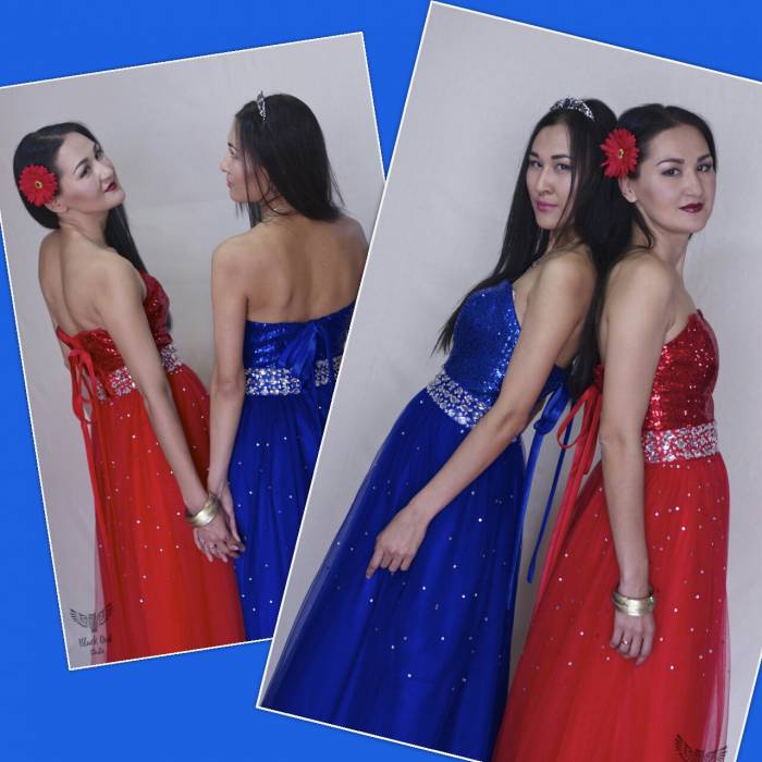 Вечернее платье в красном цвете, фотография 1