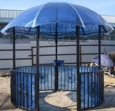 Изготовление, монтаж, строительство навесов, беседок, входных групп, козырьков, решеток, ограждений, ворота, фотография 1