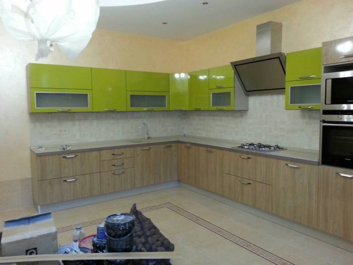 Кухня акриловая, зеленая,Европейское качество., фотография 4
