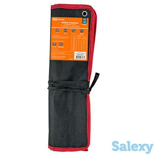 Набор отверток 6 шт.: sl:3х75;5х100;6х125, ph:0х75;1х75;2х100 cr-v алмаз tdm (тканевый чехол), фотография 2