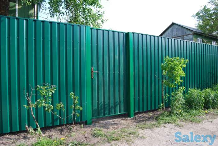 Монтаж забора из проф. листа., фотография 1