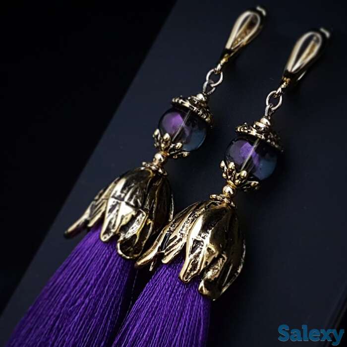 Серьги-кисти wizard brush - lilac, фотография 3