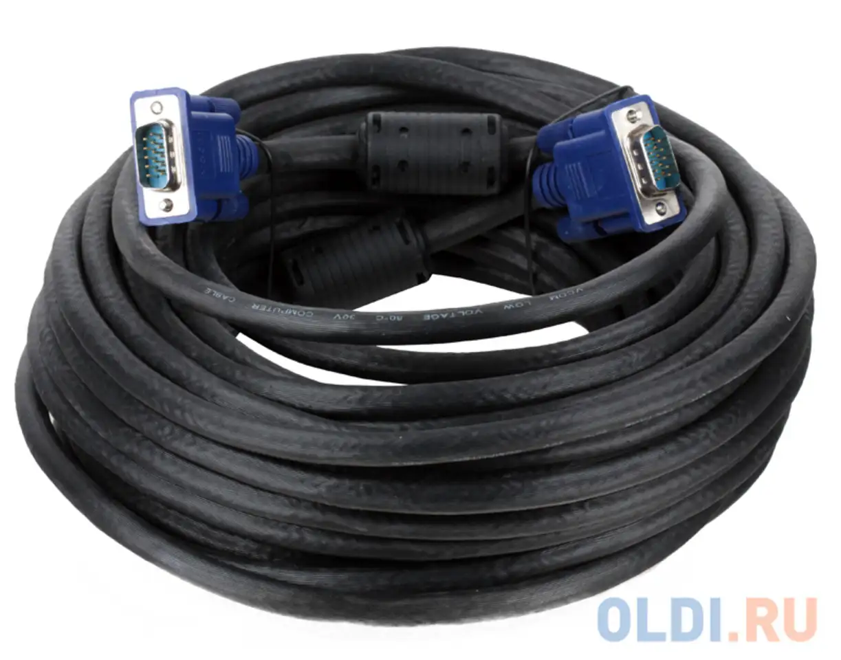 Кабель монитор-svga card (15m-15m) 15м 2 фильтра vcom <vvg6448-15m, фотография 1