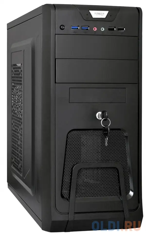 Корпус atx exegate cp-603ub без бп чёрный, фотография 1